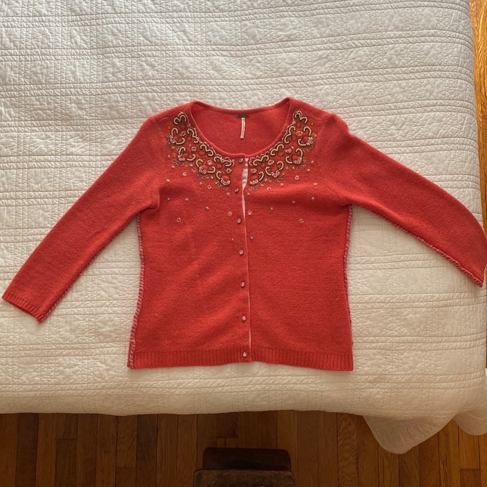 Free People beaded cardigan